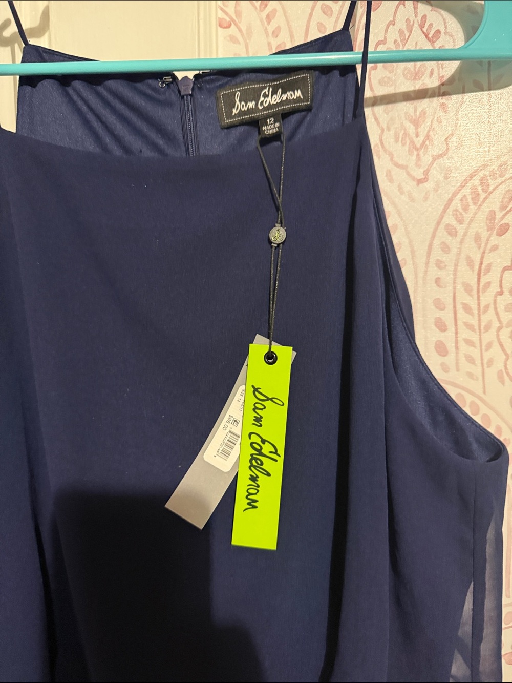 Sam Edelman Navy Halter Maxi Dress with Spaghetti Straps - Picture 4 of 6